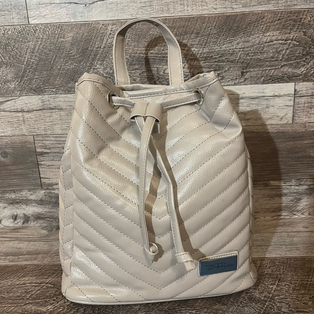 Bella Russo light grey backpack purse